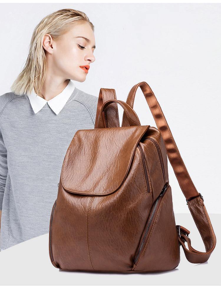 Planet Gates Women Backpack Feminine Leisure Rucksack PU Leather Mochila Escolar Vintage Bags for Women Female Backpacks Fashion Daypack