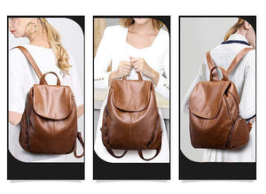 Planet Gates Women Backpack Feminine Leisure Rucksack PU Leather Mochila Escolar Vintage Bags for Women Female Backpacks Fashion Daypack