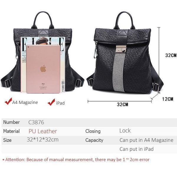 Planet Gates Women Backpack High Quality PU Leather Fashion Backpacks School Bags For Teenage Girls Anti Theft Backpack Bag For Women