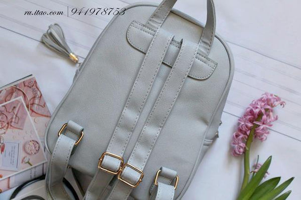 Planet Gates Women backpack leather school bags for teenager girls stone sequined female preppy style small backpack