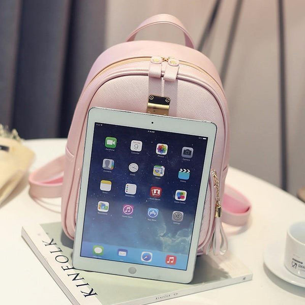 Planet Gates Women backpack leather school bags for teenager girls stone sequined female preppy style small backpack