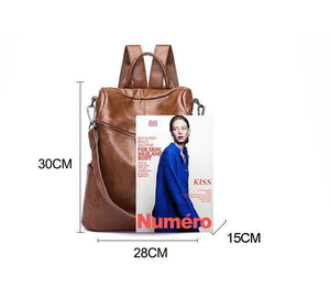 Planet Gates Women Backpack PU Leather Daypack Fashion Backpacks Female Mochila Feminine Casual Large Capacity Vintage Shoulder Bags