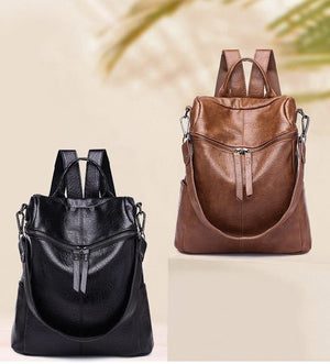 Planet Gates Women Backpack PU Leather Daypack Fashion Backpacks Female Mochila Feminine Casual Large Capacity Vintage Shoulder Bags
