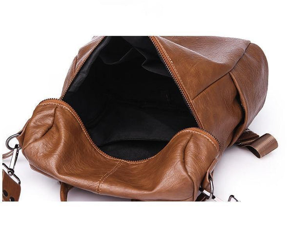 Planet Gates Women Backpack PU Leather Daypack Fashion Backpacks Female Mochila Feminine Casual Large Capacity Vintage Shoulder Bags