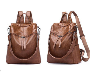 Planet Gates Women Backpack PU Leather Daypack Fashion Backpacks Female Mochila Feminine Casual Large Capacity Vintage Shoulder Bags