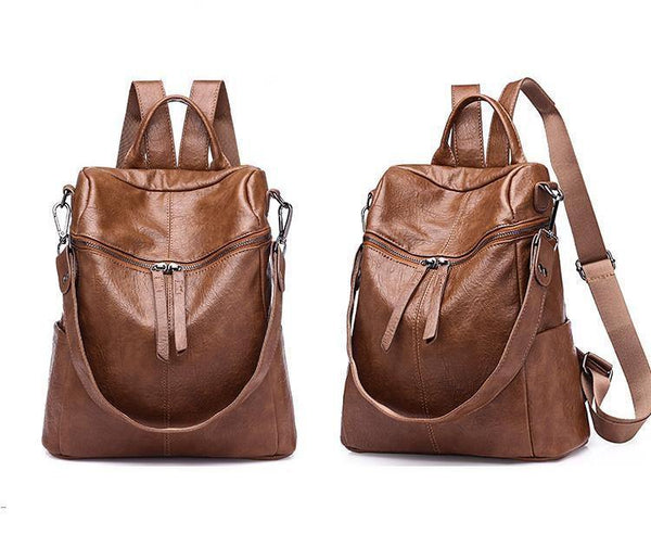 Planet Gates Women Backpack PU Leather Daypack Fashion Backpacks Female Mochila Feminine Casual Large Capacity Vintage Shoulder Bags