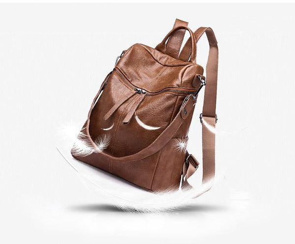 Planet Gates Women Backpack PU Leather Daypack Fashion Backpacks Female Mochila Feminine Casual Large Capacity Vintage Shoulder Bags