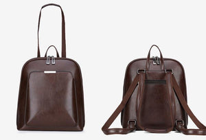 Planet Gates Women Backpack School Bags for Teenage Girls Shoulder Bag Female Oil Wax Leather Backpacks Mochilas