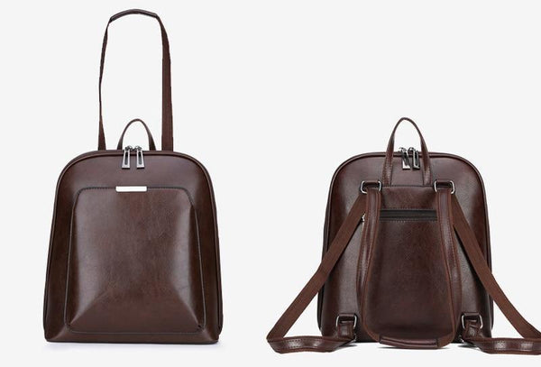 Planet Gates Women Backpack School Bags for Teenage Girls Shoulder Bag Female Oil Wax Leather Backpacks Mochilas