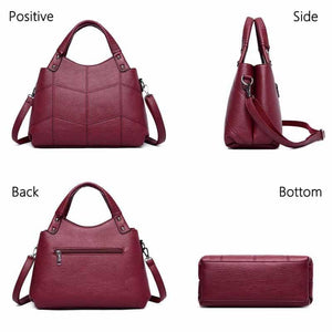 Women Bag Vintage Embroidery Shoulder Bag Women Handbags Soft PU Leather Crossbody Bags
