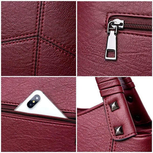 Women Bag Vintage Embroidery Shoulder Bag Women Handbags Soft PU Leather Crossbody Bags