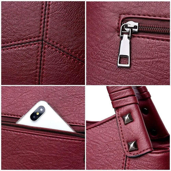 Women Bag Vintage Embroidery Shoulder Bag Women Handbags Soft PU Leather Crossbody Bags