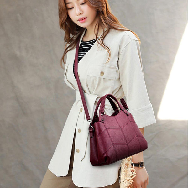 Women Bag Vintage Embroidery Shoulder Bag Women Handbags Soft PU Leather Crossbody Bags