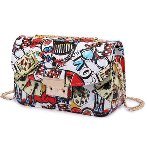Planet Gates Women Bags Summer Graffiti Ladies designer handbags high quality chain mini bag women messenger bags for women Clutch