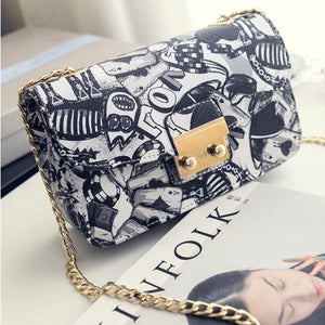 Planet Gates Women Bags Summer Graffiti Ladies designer handbags high quality chain mini bag women messenger bags for women Clutch