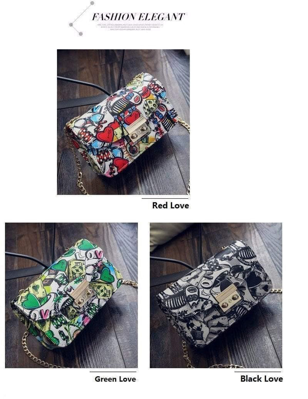 Planet Gates Women Bags Summer Graffiti Ladies designer handbags high quality chain mini bag women messenger bags for women Clutch