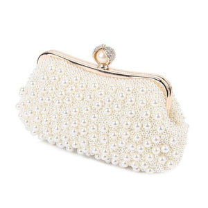 Planet Gates Women Bead Bag Pearl White Shell Messenger Bags Luxury Bead Handbag Evening Clutch Bag For Bride/ Bridesmaid