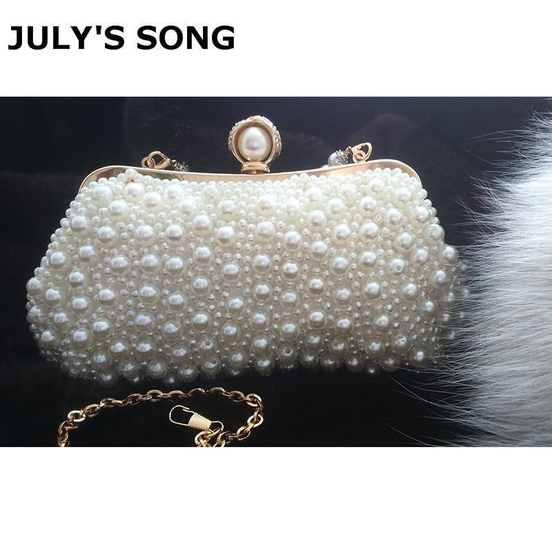Planet Gates Women Bead Bag Pearl White Shell Messenger Bags Luxury Bead Handbag Evening Clutch Bag For Bride/ Bridesmaid