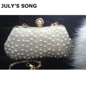 Planet Gates Women Bead Bag Pearl White Shell Messenger Bags Luxury Bead Handbag Evening Clutch Bag For Bride/ Bridesmaid