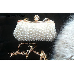 Planet Gates Women Bead Bag Pearl White Shell Messenger Bags Luxury Bead Handbag Evening Clutch Bag For Bride/ Bridesmaid