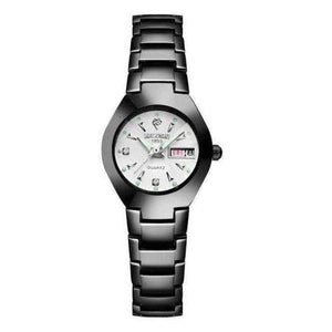 Planet Gates Дамски черно-бели часовници за двойки 2018 Висококачествен волфрамов стоманен черен ръчен часовник за мъже и жени Гривна Дамски часовник Reloj Hombre Lover Saat