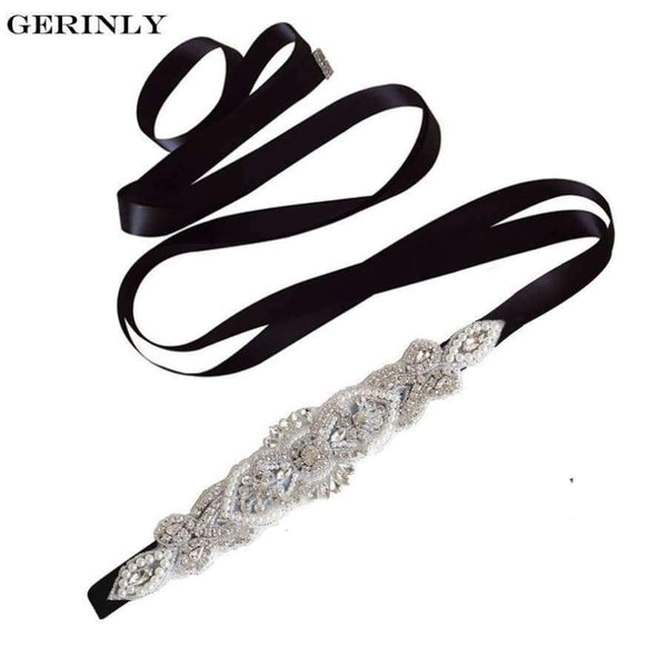 Planet Gates Women Bridal Belts 7 Color High Quality Rhinestone Ribbon Cummerbunds Bride Bridesmaid Waist Belt Wedding Dress Bead Flower Sash