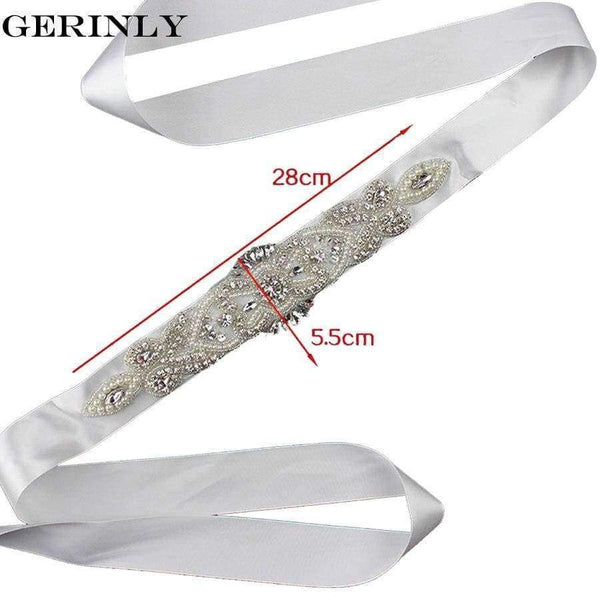 Planet Gates Women Bridal Belts 7 Color High Quality Rhinestone Ribbon Cummerbunds Bride Bridesmaid Waist Belt Wedding Dress Bead Flower Sash