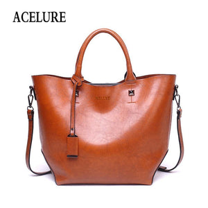 Planet Gates Women Bucket Bag Oil Wax Women Leather Handbags Big Tote Famous Brands High Capacity Female Shoulder Bag Crossbody Bag