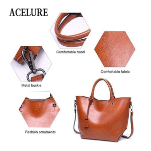 Planet Gates Women Bucket Bag Oil Wax Women Leather Handbags Big Tote Famous Brands High Capacity Female Shoulder Bag Crossbody Bag