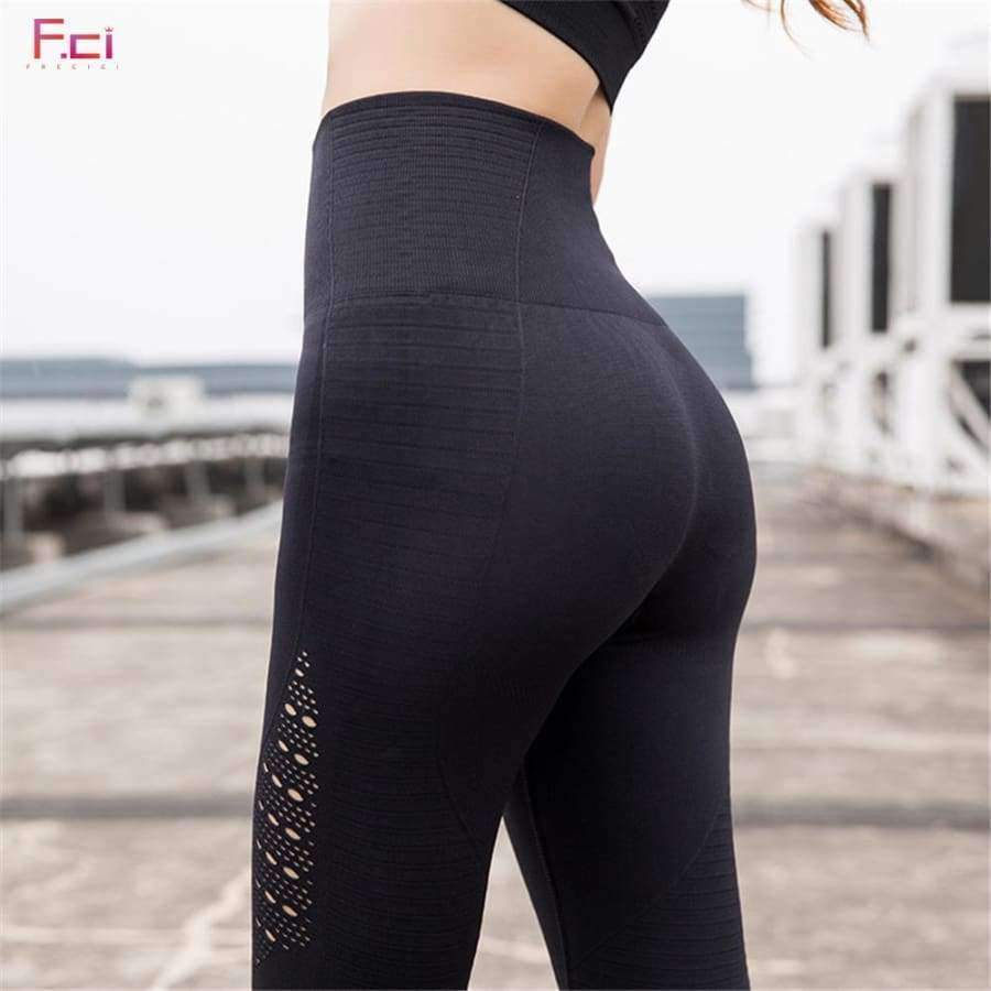 Planet Gates Women Casual High Waist Leggings Breathable Workout Fitness Sporting Seamless Pants  Hollow Out Seamless Leggings Female