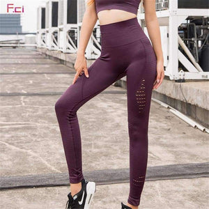 Planet Gates Women Casual High Waist Leggings Breathable Workout Fitness Sporting Seamless Pants  Hollow Out Seamless Leggings Female