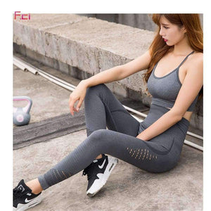 Planet Gates Women Casual High Waist Leggings Breathable Workout Fitness Sporting Seamless Pants  Hollow Out Seamless Leggings Female