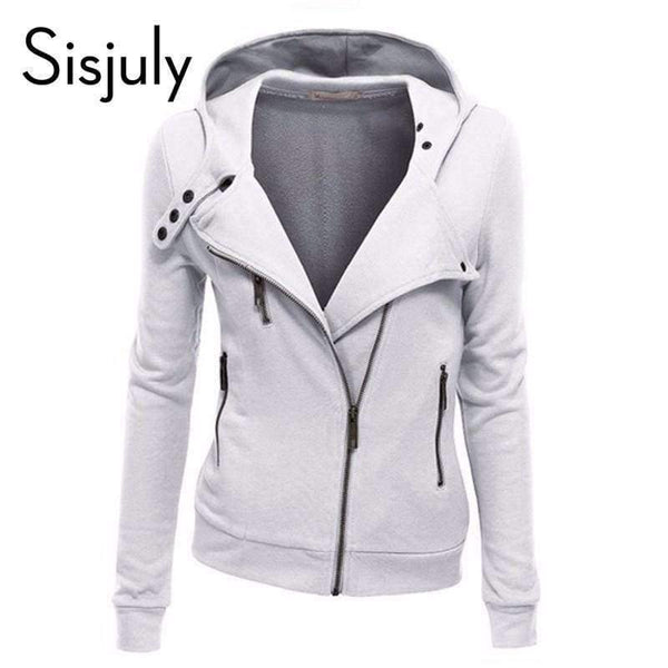 Planet Gates Women coat white color  zipper hooded jacket long sleeve outwear fashion autumn winter coats