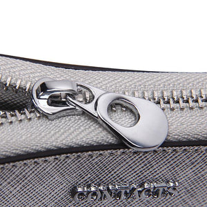 Planet Gates Women Cow Leather Clutch Ladies Continent Purses Metalic Genuine Leather Wallets Cell Phone Holder Hot Sale