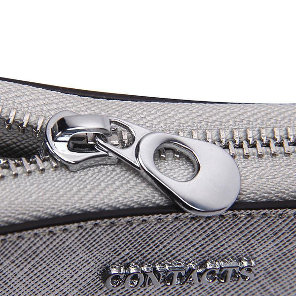 Planet Gates Women Cow Leather Clutch Ladies Continent Purses Metalic Genuine Leather Wallets Cell Phone Holder Hot Sale