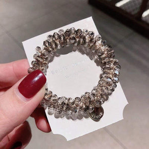 Women Crystal Hair Ties Pearl Elastic Hairband Girls Scrunchies Rubber Band Women Hair Accessories Headwear Ornament