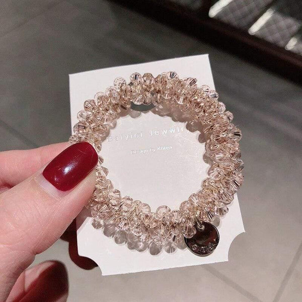 Women Crystal Hair Ties Pearl Elastic Hairband Girls Scrunchies Rubber Band Women Hair Accessories Headwear Ornament