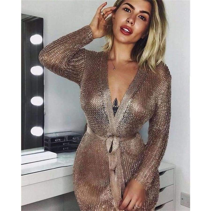 Planet Gates Women Dress 2018 New White Sexy Deep V-neck Summer Beach Party Mesh Dress Sequins Beach Dresses Dropship