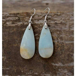 Planet Gates Women Drop Earrings Natural Teardrop Amazonite Dangle Earrings Designer Luxury Earrings Natural Stones Jewelry Dropshipping