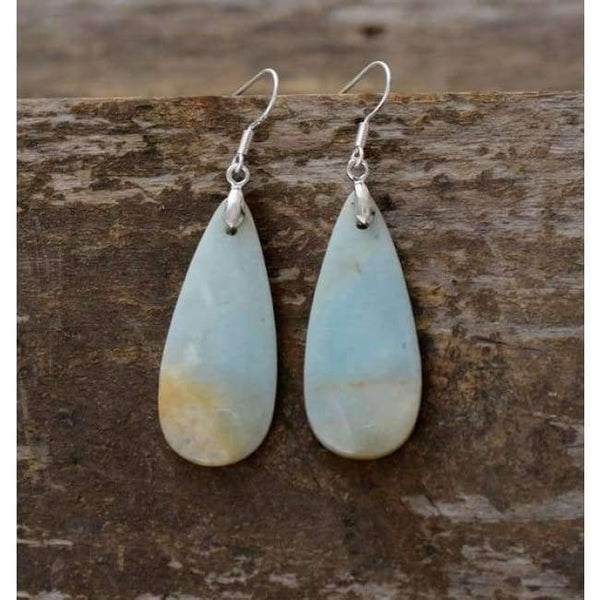 Planet Gates Women Drop Earrings Natural Teardrop Amazonite Dangle Earrings Designer Luxury Earrings Natural Stones Jewelry Dropshipping