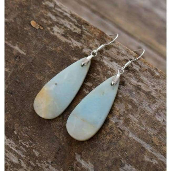 Planet Gates Women Drop Earrings Natural Teardrop Amazonite Dangle Earrings Designer Luxury Earrings Natural Stones Jewelry Dropshipping