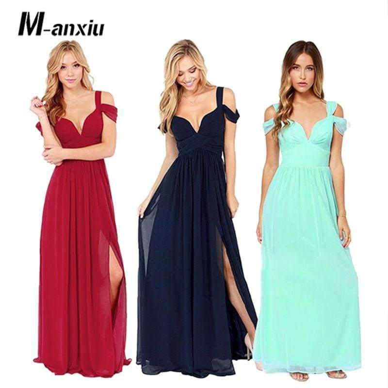 Planet Gates Women Elegant Party Dress Strapless Sleeveless Dress Deep V-Neck Dresses Chiffon Bohemia Dress