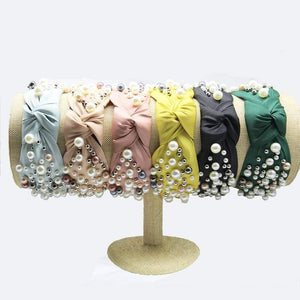 Women Elegant Pearls Simple Hairbands Noble Headband Hair Hoops Holder Ornament Head Ties Lady Fashion Head Accessories