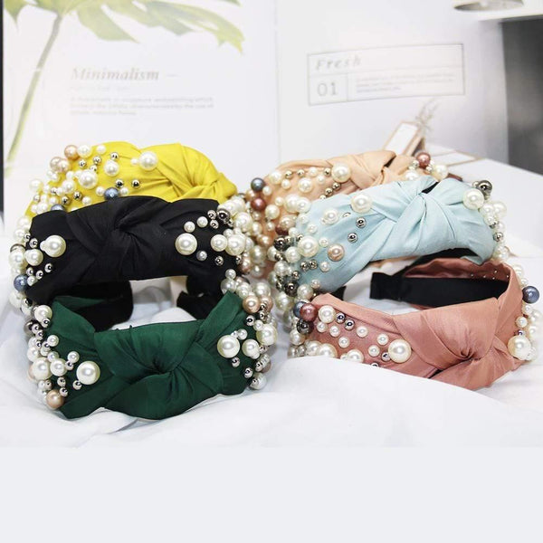 Women Elegant Pearls Simple Hairbands Noble Headband Hair Hoops Holder Ornament Head Ties Lady Fashion Head Accessories