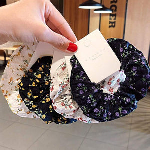 Women Elegant Print Flower Elastic Hair Bands Ponytail Holder Sweet Scrunchie Rubber Bands Hair Holder Fashion Hair Accessories