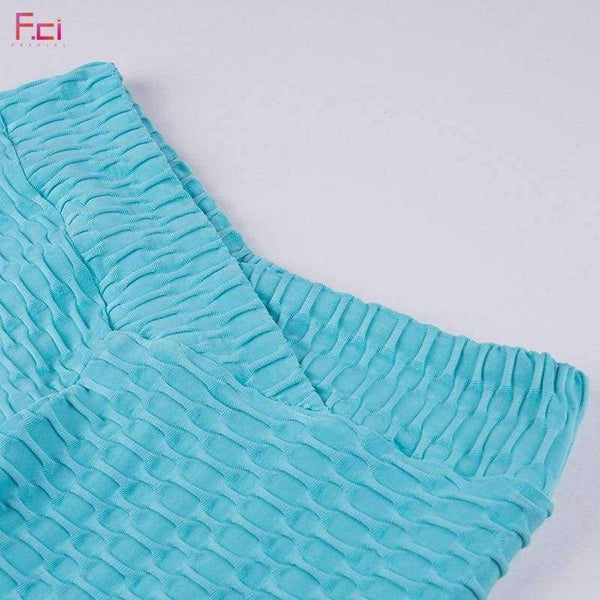 Planet Gates Women Fashion Bubble Waffle Leggings V Shape Waistband Flaws Textured Pants  Scrunch Butt Pants Workout Sexy Leggings