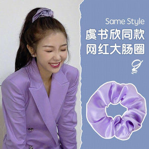 Women Fashion Hair Accessories Satin Hair Scrunchies Elastic Hair  Scrunchy Hair Ties Girls Chiffon Ponytail Holder Purple Lover