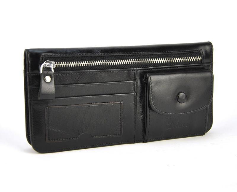 Planet Gates Women Genuine Real Leather Long Wallet Vintage Credit Card Holder Retro Zip Coin Bag Fashion Clutch ID Photo Window Purse
