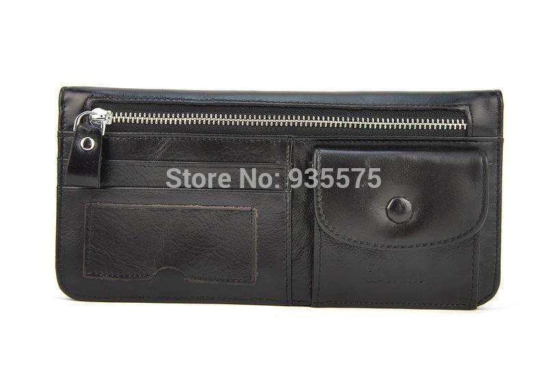 Planet Gates Women Genuine Real Leather Long Wallet Vintage Credit Card Holder Retro Zip Coin Bag Fashion Clutch ID Photo Window Purse