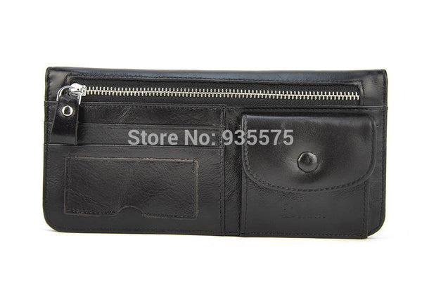 Planet Gates Women Genuine Real Leather Long Wallet Vintage Credit Card Holder Retro Zip Coin Bag Fashion Clutch ID Photo Window Purse
